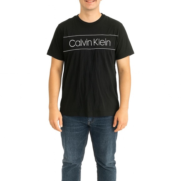 Calvin Klein Size Medium Black Logo T-Shirt - Picture 1 of 5
